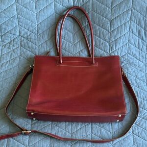 Lodis Classic Red Leather Tote